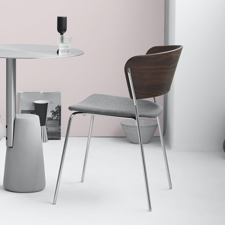 Modern Chair Dining Armless Open Back Chair for Kitchen with Metal Legs Clearhalo 'Dining Chairs' 'Dining Tables & Seating' 'dining_chair' 'furn' 'furn_dining_chair' 'Furniture' 'furniture_dining_chair' 'Kitchen & Dining Furniture' 4890955