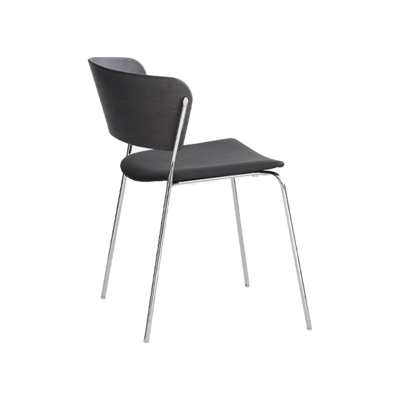 Modern Chair Dining Armless Open Back Chair for Kitchen with Metal Legs Black 1 Piece Clearhalo 'Dining Chairs' 'Dining Tables & Seating' 'dining_chair' 'furn' 'furn_dining_chair' 'Furniture' 'furniture_dining_chair' 'Kitchen & Dining Furniture' 4890956
