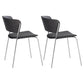 Modern Chair Dining Armless Open Back Chair for Kitchen with Metal Legs Black 2 Piece Set Clearhalo 'Dining Chairs' 'Dining Tables & Seating' 'dining_chair' 'furn' 'furn_dining_chair' 'Furniture' 'furniture_dining_chair' 'Kitchen & Dining Furniture' 4890958