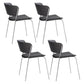Modern Chair Dining Armless Open Back Chair for Kitchen with Metal Legs Black 4 Piece Set Clearhalo 'Dining Chairs' 'Dining Tables & Seating' 'dining_chair' 'furn' 'furn_dining_chair' 'Furniture' 'furniture_dining_chair' 'Kitchen & Dining Furniture' 4890960