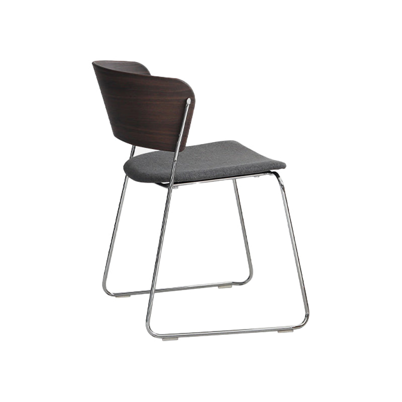 Modern Chair Dining Armless Open Back Chair for Kitchen with Metal Legs Dark Gray 1 Piece Clearhalo 'Dining Chairs' 'Dining Tables & Seating' 'dining_chair' 'furn' 'furn_dining_chair' 'Furniture' 'furniture_dining_chair' 'Kitchen & Dining Furniture' 4890968
