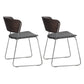 Modern Chair Dining Armless Open Back Chair for Kitchen with Metal Legs Dark Gray 2 Piece Set Clearhalo 'Dining Chairs' 'Dining Tables & Seating' 'dining_chair' 'furn' 'furn_dining_chair' 'Furniture' 'furniture_dining_chair' 'Kitchen & Dining Furniture' 4890970