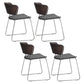 Modern Chair Dining Armless Open Back Chair for Kitchen with Metal Legs Dark Gray 4 Piece Set Clearhalo 'Dining Chairs' 'Dining Tables & Seating' 'dining_chair' 'furn' 'furn_dining_chair' 'Furniture' 'furniture_dining_chair' 'Kitchen & Dining Furniture' 4890972