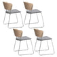 Modern Chair Dining Armless Open Back Chair for Kitchen with Metal Legs Light Gray 4 Piece Set Clearhalo 'Dining Chairs' 'Dining Tables & Seating' 'dining_chair' 'furn' 'furn_dining_chair' 'Furniture' 'furniture_dining_chair' 'Kitchen & Dining Furniture' 4890977