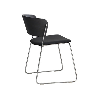 Modern Chair Dining Armless Open Back Chair for Kitchen with Metal Legs Gloss Black 1 Piece Clearhalo 'Dining Chairs' 'Dining Tables & Seating' 'dining_chair' 'furn' 'furn_dining_chair' 'Furniture' 'furniture_dining_chair' 'Kitchen & Dining Furniture' 4890979