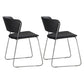 Modern Chair Dining Armless Open Back Chair for Kitchen with Metal Legs Gloss Black 2 Piece Set Clearhalo 'Dining Chairs' 'Dining Tables & Seating' 'dining_chair' 'furn' 'furn_dining_chair' 'Furniture' 'furniture_dining_chair' 'Kitchen & Dining Furniture' 4890981