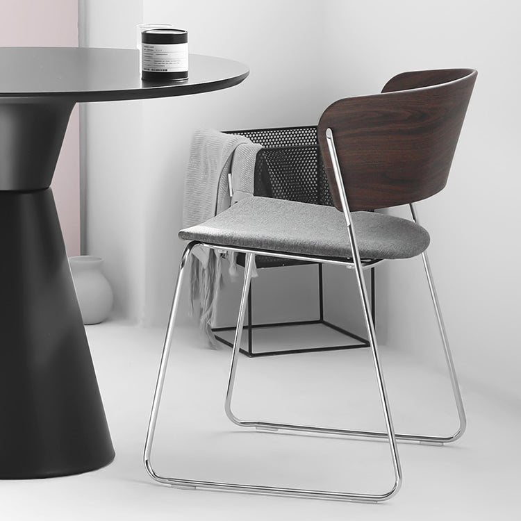 Modern Chair Dining Armless Open Back Chair for Kitchen with Metal Legs Clearhalo 'Dining Chairs' 'Dining Tables & Seating' 'dining_chair' 'furn' 'furn_dining_chair' 'Furniture' 'furniture_dining_chair' 'Kitchen & Dining Furniture' 4890982