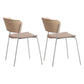 Modern Chair Dining Armless Open Back Chair for Kitchen with Metal Legs Apricot 2 Piece Set Clearhalo 'Dining Chairs' 'Dining Tables & Seating' 'dining_chair' 'furn' 'furn_dining_chair' 'Furniture' 'furniture_dining_chair' 'Kitchen & Dining Furniture' 4890986