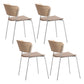 Modern Chair Dining Armless Open Back Chair for Kitchen with Metal Legs Apricot 4 Piece Set Clearhalo 'Dining Chairs' 'Dining Tables & Seating' 'dining_chair' 'furn' 'furn_dining_chair' 'Furniture' 'furniture_dining_chair' 'Kitchen & Dining Furniture' 4890987
