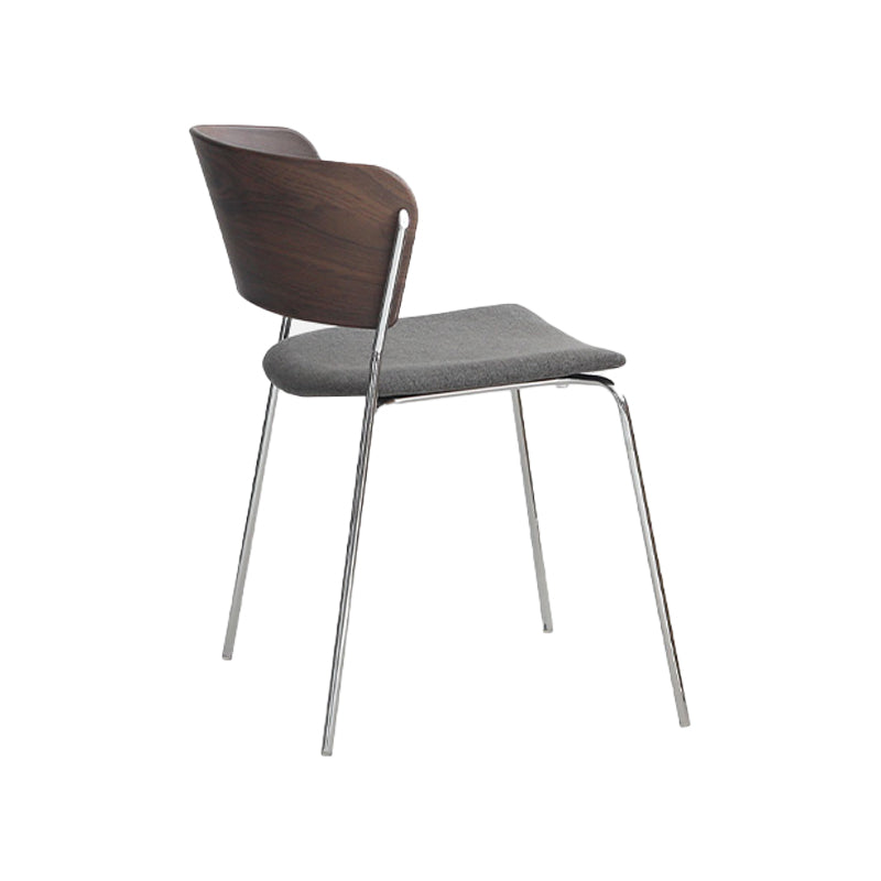 Modern Chair Dining Armless Open Back Chair for Kitchen with Metal Legs Dark Gray-Black 1 Piece Clearhalo 'Dining Chairs' 'Dining Tables & Seating' 'dining_chair' 'furn' 'furn_dining_chair' 'Furniture' 'furniture_dining_chair' 'Kitchen & Dining Furniture' 4890988