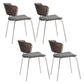 Modern Chair Dining Armless Open Back Chair for Kitchen with Metal Legs Dark Gray-Black 4 Piece Set Clearhalo 'Dining Chairs' 'Dining Tables & Seating' 'dining_chair' 'furn' 'furn_dining_chair' 'Furniture' 'furniture_dining_chair' 'Kitchen & Dining Furniture' 4890990