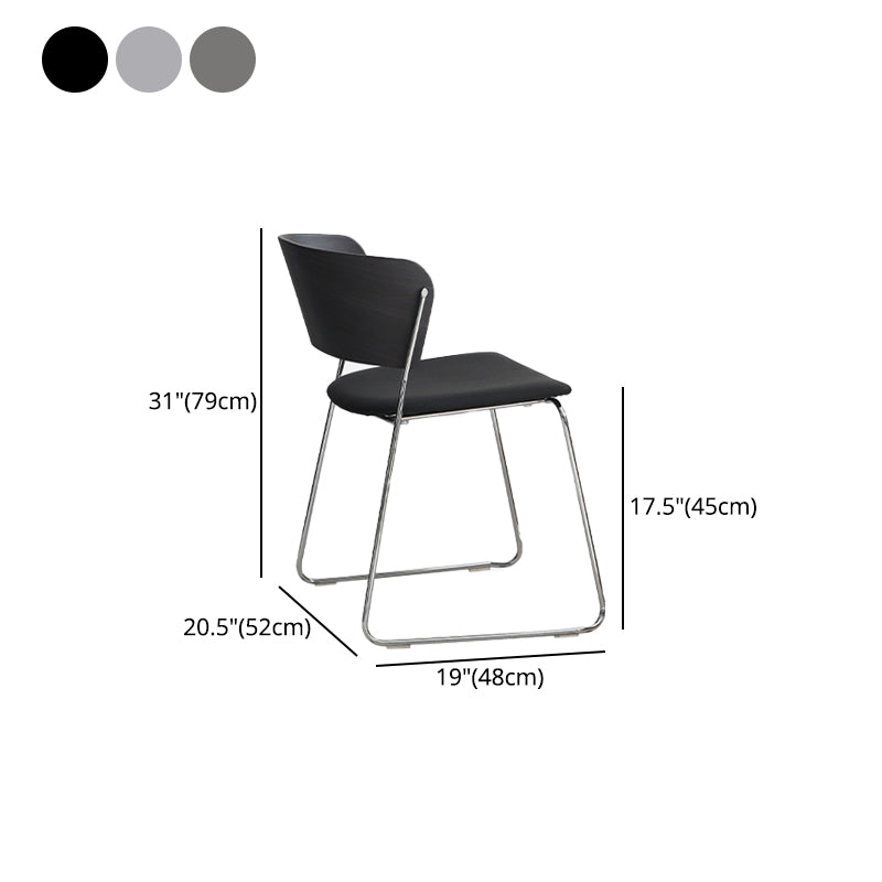 Modern Chair Dining Armless Open Back Chair for Kitchen with Metal Legs Clearhalo 'Dining Chairs' 'Dining Tables & Seating' 'dining_chair' 'furn' 'furn_dining_chair' 'Furniture' 'furniture_dining_chair' 'Kitchen & Dining Furniture' 4890991