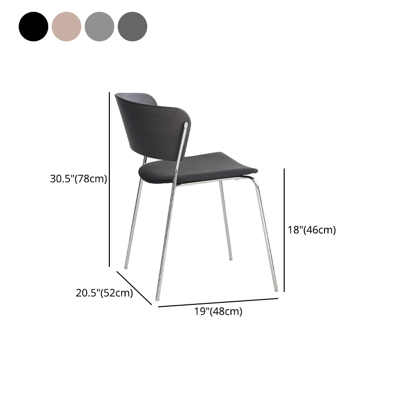 Modern Chair Dining Armless Open Back Chair for Kitchen with Metal Legs Clearhalo 'Dining Chairs' 'Dining Tables & Seating' 'dining_chair' 'furn' 'furn_dining_chair' 'Furniture' 'furniture_dining_chair' 'Kitchen & Dining Furniture' 4890992