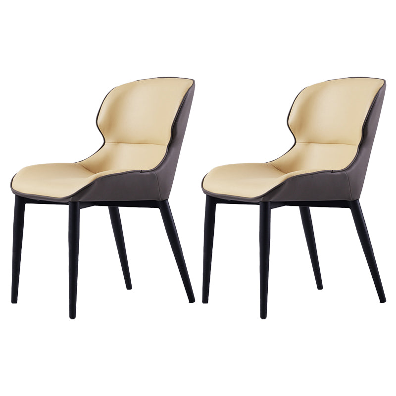 Industrial Chairs Dining Arm Chairs for Kitchen with Metal Legs Yellow 2 Piece Set Clearhalo 'Dining Chairs' 'Dining Tables & Seating' 'dining_chair' 'furn' 'furn_dining_chair' 'Furniture' 'furniture_dining_chair' 'Kitchen & Dining Furniture' 4890996