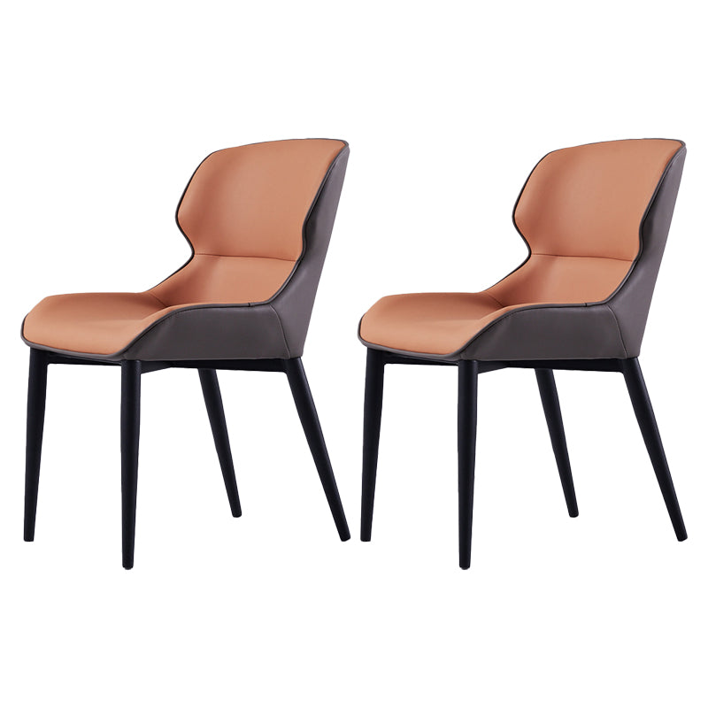 Industrial Chairs Dining Arm Chairs for Kitchen with Metal Legs Orange 2 Piece Set Clearhalo 'Dining Chairs' 'Dining Tables & Seating' 'dining_chair' 'furn' 'furn_dining_chair' 'Furniture' 'furniture_dining_chair' 'Kitchen & Dining Furniture' 4891001