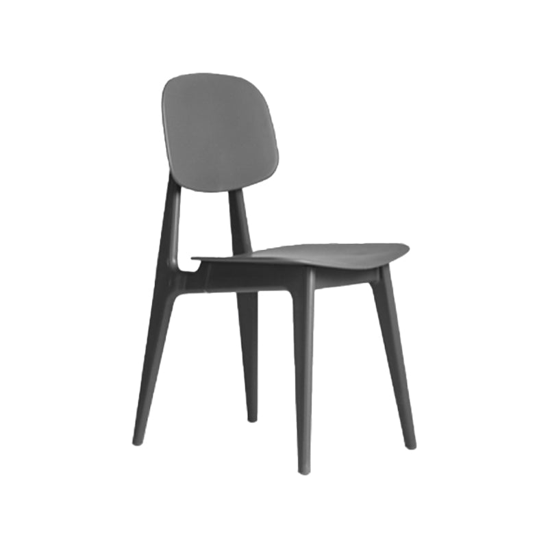 Modern Chair Dining Armless Open Back Chair for Kitchen with Plastic Legs Grey 1 Piece Clearhalo 'Dining Chairs' 'Dining Tables & Seating' 'dining_chair' 'furn' 'furn_dining_chair' 'Furniture' 'furniture_dining_chair' 'Kitchen & Dining Furniture' 4891012