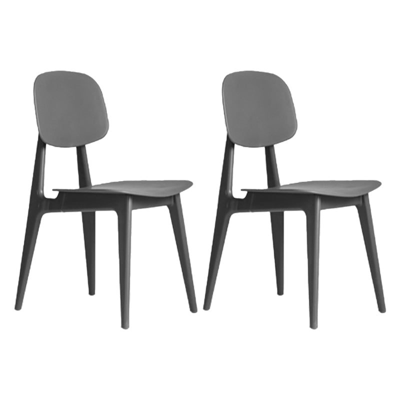Modern Chair Dining Armless Open Back Chair for Kitchen with Plastic Legs Grey 2 Piece Set Clearhalo 'Dining Chairs' 'Dining Tables & Seating' 'dining_chair' 'furn' 'furn_dining_chair' 'Furniture' 'furniture_dining_chair' 'Kitchen & Dining Furniture' 4891014