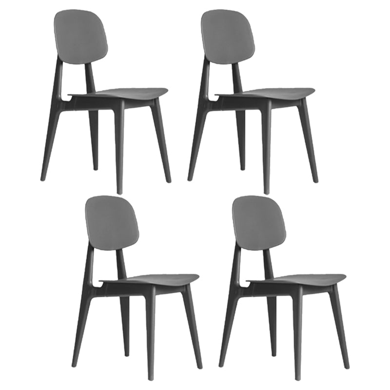 Modern Chair Dining Armless Open Back Chair for Kitchen with Plastic Legs Grey 4 Piece Set Clearhalo 'Dining Chairs' 'Dining Tables & Seating' 'dining_chair' 'furn' 'furn_dining_chair' 'Furniture' 'furniture_dining_chair' 'Kitchen & Dining Furniture' 4891015