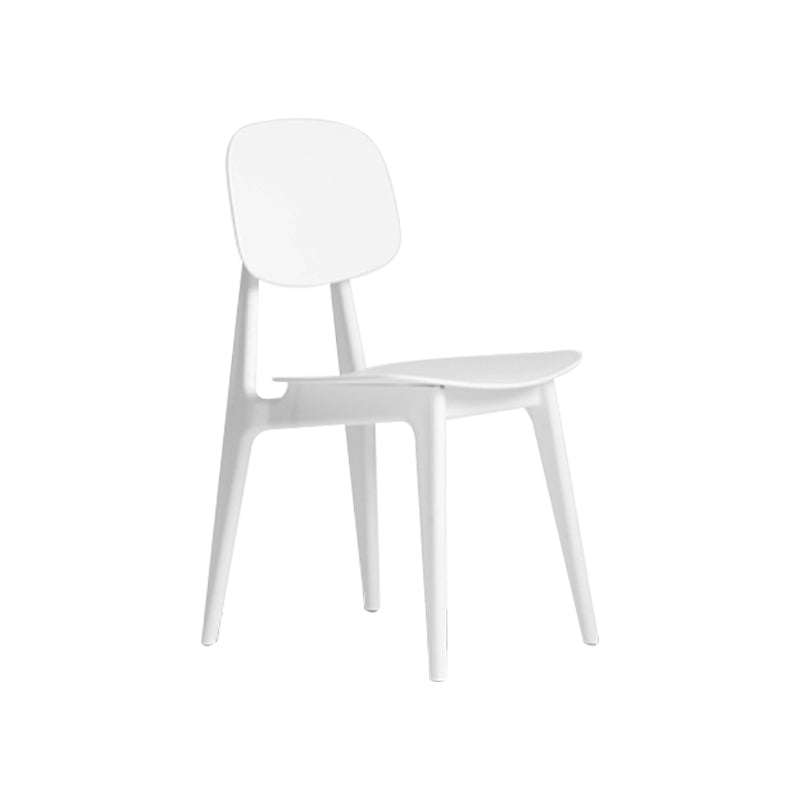Modern Chair Dining Armless Open Back Chair for Kitchen with Plastic Legs White 1 Piece Clearhalo 'Dining Chairs' 'Dining Tables & Seating' 'dining_chair' 'furn' 'furn_dining_chair' 'Furniture' 'furniture_dining_chair' 'Kitchen & Dining Furniture' 4891017