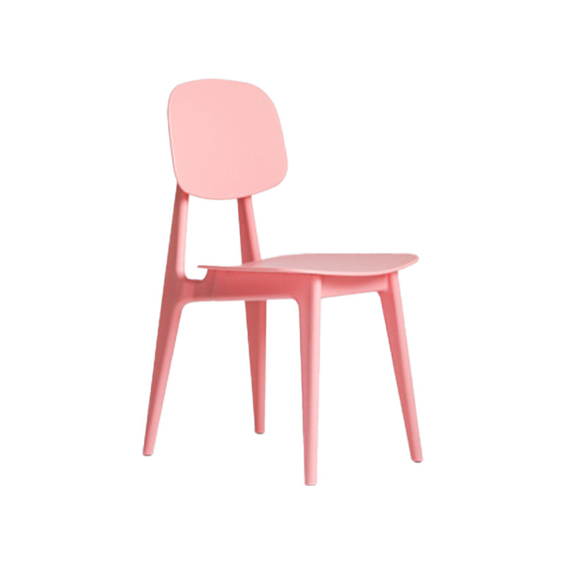 Modern Chair Dining Armless Open Back Chair for Kitchen with Plastic Legs Pink 1 Piece Clearhalo 'Dining Chairs' 'Dining Tables & Seating' 'dining_chair' 'furn' 'furn_dining_chair' 'Furniture' 'furniture_dining_chair' 'Kitchen & Dining Furniture' 4891023