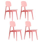Modern Chair Dining Armless Open Back Chair for Kitchen with Plastic Legs Pink 4 Piece Set Clearhalo 'Dining Chairs' 'Dining Tables & Seating' 'dining_chair' 'furn' 'furn_dining_chair' 'Furniture' 'furniture_dining_chair' 'Kitchen & Dining Furniture' 4891027