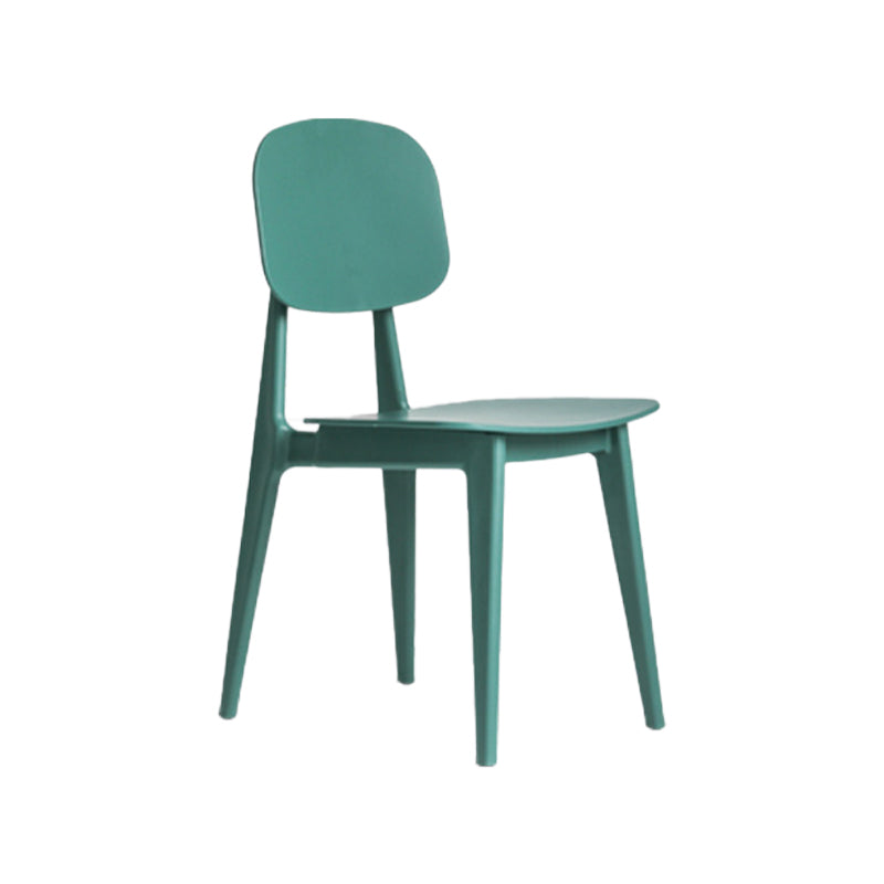 Modern Chair Dining Armless Open Back Chair for Kitchen with Plastic Legs Green 1 Piece Clearhalo 'Dining Chairs' 'Dining Tables & Seating' 'dining_chair' 'furn' 'furn_dining_chair' 'Furniture' 'furniture_dining_chair' 'Kitchen & Dining Furniture' 4891029