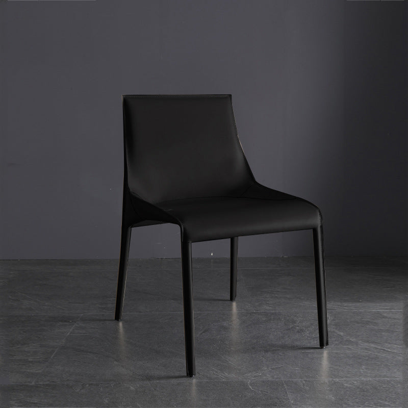 Modern Dining Chairs Armless Chairs for Kitchen with Metal Legs Black 1 Piece Clearhalo 'Dining Chairs' 'Dining Tables & Seating' 'dining_chair' 'furn' 'furn_dining_chair' 'Furniture' 'furniture_dining_chair' 'Kitchen & Dining Furniture' 4891039