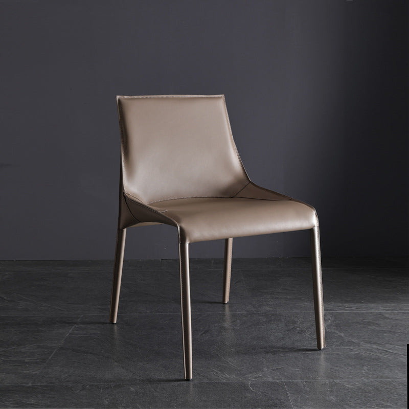 Modern Dining Chairs Armless Chairs for Kitchen with Metal Legs Grey 1 Piece Clearhalo 'Dining Chairs' 'Dining Tables & Seating' 'dining_chair' 'furn' 'furn_dining_chair' 'Furniture' 'furniture_dining_chair' 'Kitchen & Dining Furniture' 4891045
