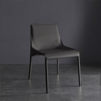 Modern Dining Chairs Armless Chairs for Kitchen with Metal Legs Dark Gray 1 Piece Clearhalo 'Dining Chairs' 'Dining Tables & Seating' 'dining_chair' 'furn' 'furn_dining_chair' 'Furniture' 'furniture_dining_chair' 'Kitchen & Dining Furniture' 4891051