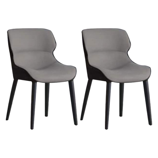 Modern Style Chairs Dining Arm Chairs for Kitchen with Metal Legs Grey 2 Piece Set Clearhalo 'Dining Chairs' 'Dining Tables & Seating' 'dining_chair' 'furn' 'furn_dining_chair' 'Furniture' 'furniture_dining_chair' 'Kitchen & Dining Furniture' 4891070