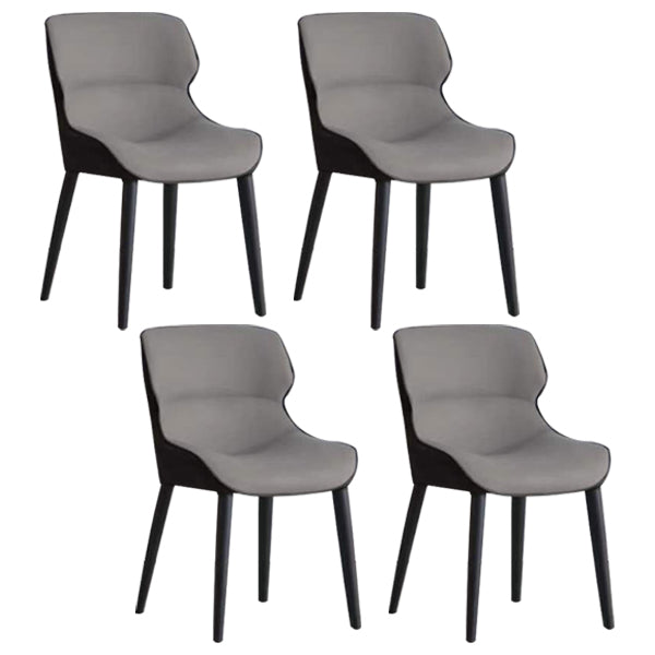 Modern Style Chairs Dining Arm Chairs for Kitchen with Metal Legs Grey 4 Piece Set Clearhalo 'Dining Chairs' 'Dining Tables & Seating' 'dining_chair' 'furn' 'furn_dining_chair' 'Furniture' 'furniture_dining_chair' 'Kitchen & Dining Furniture' 4891071