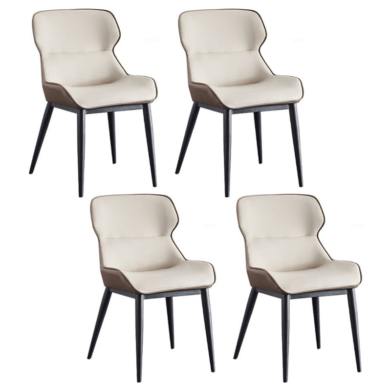 Modern Style Chairs Dining Arm Chairs for Kitchen with Metal Legs White 4 Piece Set Clearhalo 'Dining Chairs' 'Dining Tables & Seating' 'dining_chair' 'furn' 'furn_dining_chair' 'Furniture' 'furniture_dining_chair' 'Kitchen & Dining Furniture' 4891077