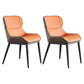 Modern Style Chairs Dining Arm Chairs for Kitchen with Metal Legs Orange 2 Piece Set Clearhalo 'Dining Chairs' 'Dining Tables & Seating' 'dining_chair' 'furn' 'furn_dining_chair' 'Furniture' 'furniture_dining_chair' 'Kitchen & Dining Furniture' 4891084