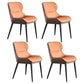 Modern Style Chairs Dining Arm Chairs for Kitchen with Metal Legs Orange 4 Piece Set Clearhalo 'Dining Chairs' 'Dining Tables & Seating' 'dining_chair' 'furn' 'furn_dining_chair' 'Furniture' 'furniture_dining_chair' 'Kitchen & Dining Furniture' 4891085