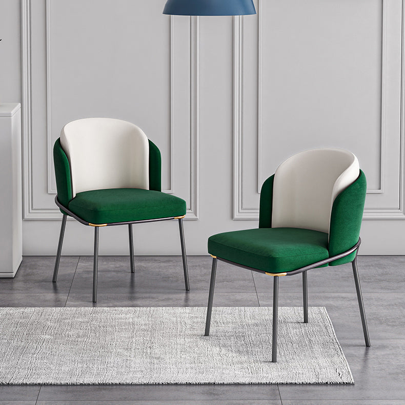 Contemporary Metal Dining Chair Upholstered Armless Chair for Home Use Clearhalo 'Dining Chairs' 'Dining Tables & Seating' 'dining_chair' 'furn' 'furn_dining_chair' 'Furniture' 'furniture_dining_chair' 'Kitchen & Dining Furniture' 4891094