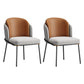 Contemporary Metal Dining Chair Upholstered Armless Chair for Home Use Orange 2 Piece Set Clearhalo 'Dining Chairs' 'Dining Tables & Seating' 'dining_chair' 'furn' 'furn_dining_chair' 'Furniture' 'furniture_dining_chair' 'Kitchen & Dining Furniture' 4891095