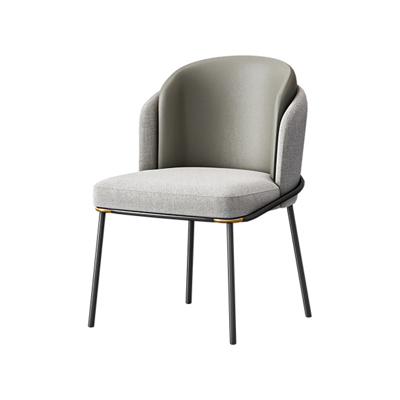Contemporary Metal Dining Chair Upholstered Armless Chair for Home Use Clearhalo 'Dining Chairs' 'Dining Tables & Seating' 'dining_chair' 'furn' 'furn_dining_chair' 'Furniture' 'furniture_dining_chair' 'Kitchen & Dining Furniture' 4891096