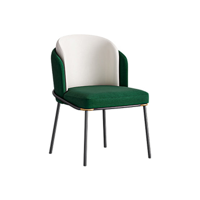 Contemporary Metal Dining Chair Upholstered Armless Chair for Home Use Green 1 Piece Clearhalo 'Dining Chairs' 'Dining Tables & Seating' 'dining_chair' 'furn' 'furn_dining_chair' 'Furniture' 'furniture_dining_chair' 'Kitchen & Dining Furniture' 4891099