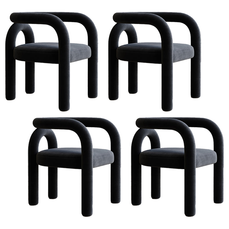 Modern Upholstered Side Chairs for Home Open Back Dining Side Chair Black 4 Piece Set Clearhalo 'Dining Chairs' 'Dining Tables & Seating' 'dining_chair' 'furn' 'furn_dining_chair' 'Furniture' 'furniture_dining_chair' 'Kitchen & Dining Furniture' 4891110