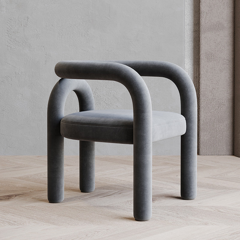 Modern Upholstered Side Chairs for Home Open Back Dining Side Chair Grey 1 Piece Clearhalo 'Dining Chairs' 'Dining Tables & Seating' 'dining_chair' 'furn' 'furn_dining_chair' 'Furniture' 'furniture_dining_chair' 'Kitchen & Dining Furniture' 4891112