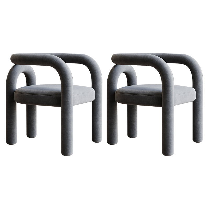 Modern Upholstered Side Chairs for Home Open Back Dining Side Chair Grey 2 Piece Set Clearhalo 'Dining Chairs' 'Dining Tables & Seating' 'dining_chair' 'furn' 'furn_dining_chair' 'Furniture' 'furniture_dining_chair' 'Kitchen & Dining Furniture' 4891114
