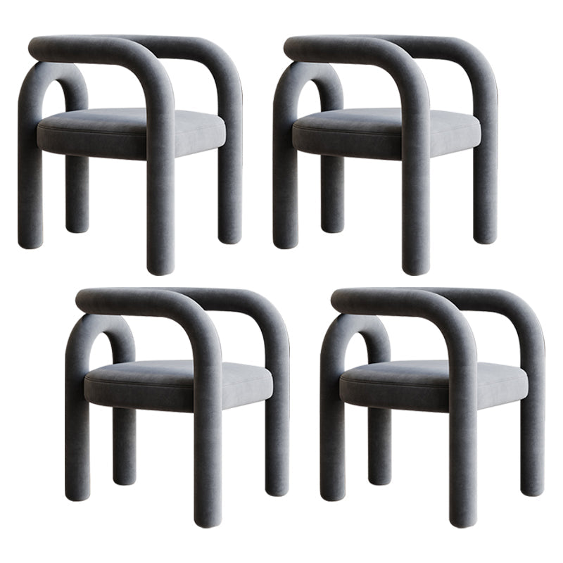 Modern Upholstered Side Chairs for Home Open Back Dining Side Chair Grey 4 Piece Set Clearhalo 'Dining Chairs' 'Dining Tables & Seating' 'dining_chair' 'furn' 'furn_dining_chair' 'Furniture' 'furniture_dining_chair' 'Kitchen & Dining Furniture' 4891115