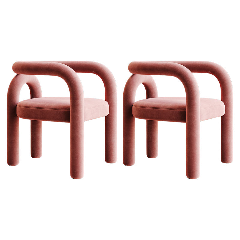 Modern Upholstered Side Chairs for Home Open Back Dining Side Chair Pink 2 Piece Set Clearhalo 'Dining Chairs' 'Dining Tables & Seating' 'dining_chair' 'furn' 'furn_dining_chair' 'Furniture' 'furniture_dining_chair' 'Kitchen & Dining Furniture' 4891119