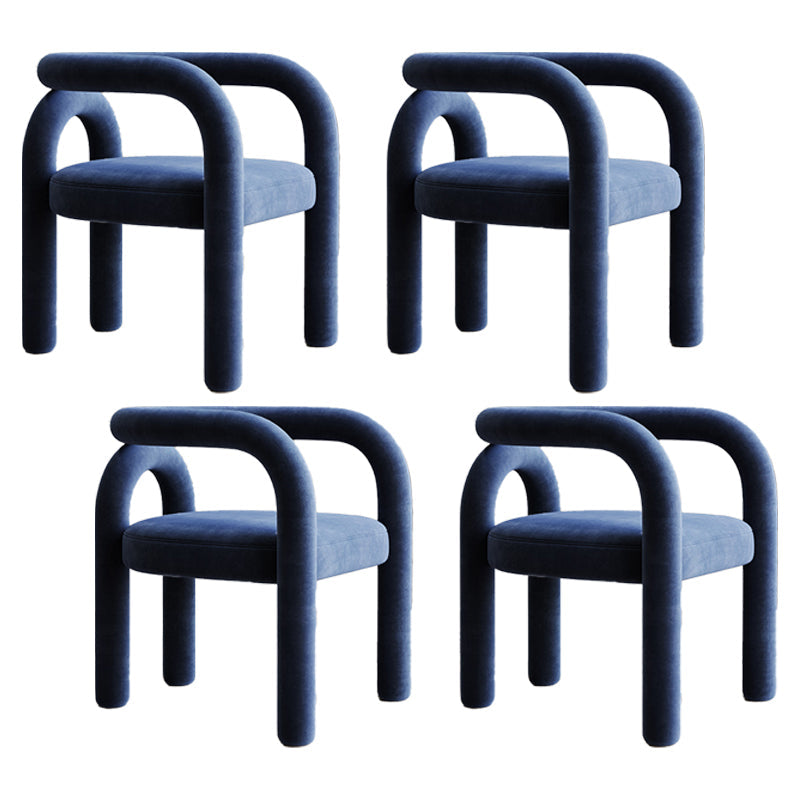 Modern Upholstered Side Chairs for Home Open Back Dining Side Chair Blue 4 Piece Set Clearhalo 'Dining Chairs' 'Dining Tables & Seating' 'dining_chair' 'furn' 'furn_dining_chair' 'Furniture' 'furniture_dining_chair' 'Kitchen & Dining Furniture' 4891123