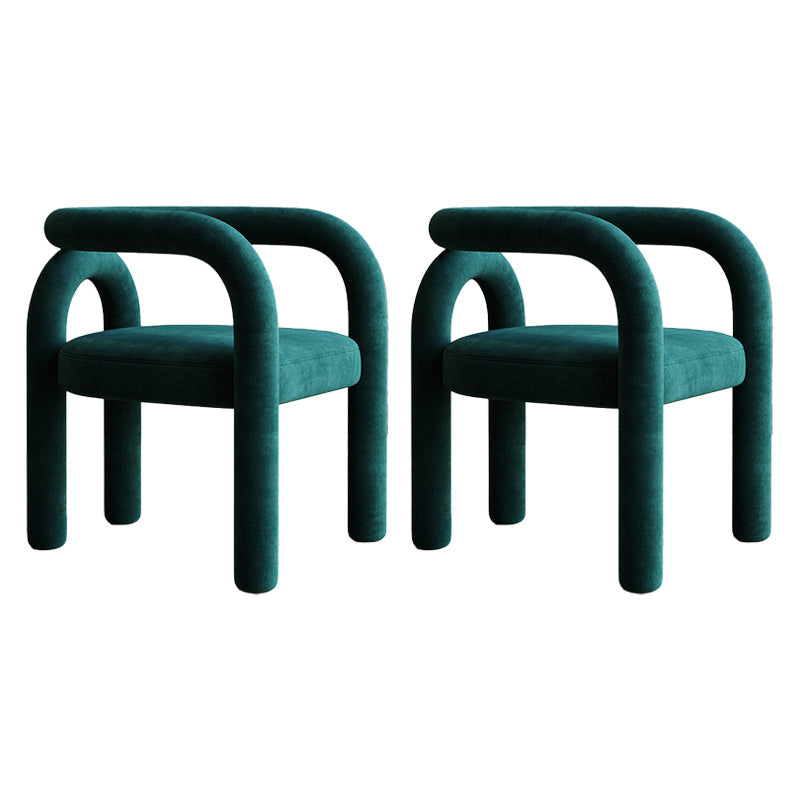 Modern Upholstered Side Chairs for Home Open Back Dining Side Chair Green 2 Piece Set Clearhalo 'Dining Chairs' 'Dining Tables & Seating' 'dining_chair' 'furn' 'furn_dining_chair' 'Furniture' 'furniture_dining_chair' 'Kitchen & Dining Furniture' 4891125