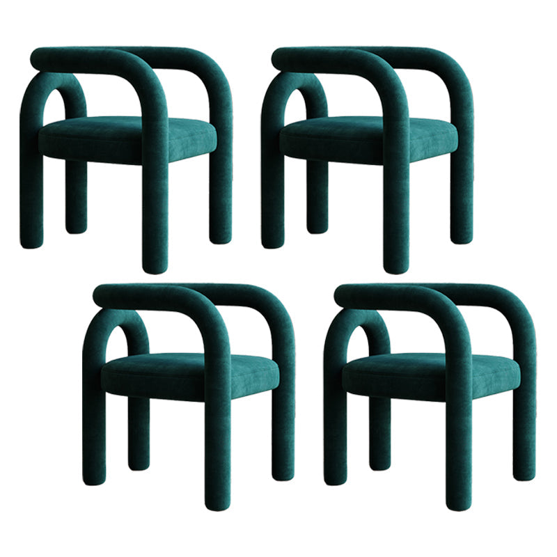 Modern Upholstered Side Chairs for Home Open Back Dining Side Chair Green 4 Piece Set Clearhalo 'Dining Chairs' 'Dining Tables & Seating' 'dining_chair' 'furn' 'furn_dining_chair' 'Furniture' 'furniture_dining_chair' 'Kitchen & Dining Furniture' 4891126