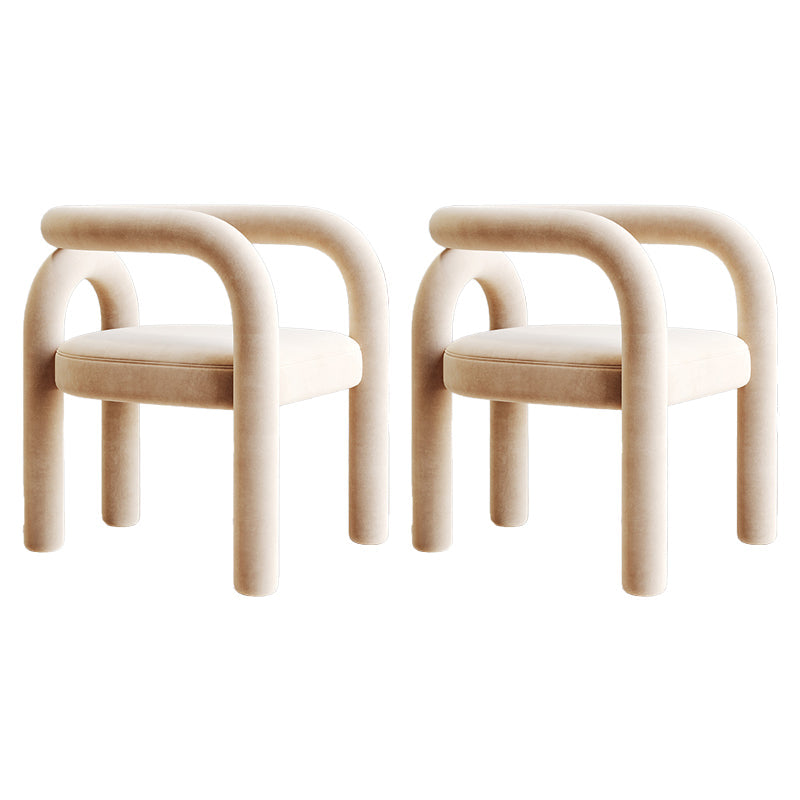 Modern Upholstered Side Chairs for Home Open Back Dining Side Chair Off-White 2 Piece Set Clearhalo 'Dining Chairs' 'Dining Tables & Seating' 'dining_chair' 'furn' 'furn_dining_chair' 'Furniture' 'furniture_dining_chair' 'Kitchen & Dining Furniture' 4891128