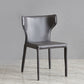 Contemporary Metal Dining Chair Armless Wingback Side Chair for Home Use Dark Gray 1 Piece Clearhalo 'Dining Chairs' 'Dining Tables & Seating' 'dining_chair' 'furn' 'furn_dining_chair' 'Furniture' 'furniture_dining_chair' 'Kitchen & Dining Furniture' 4891132