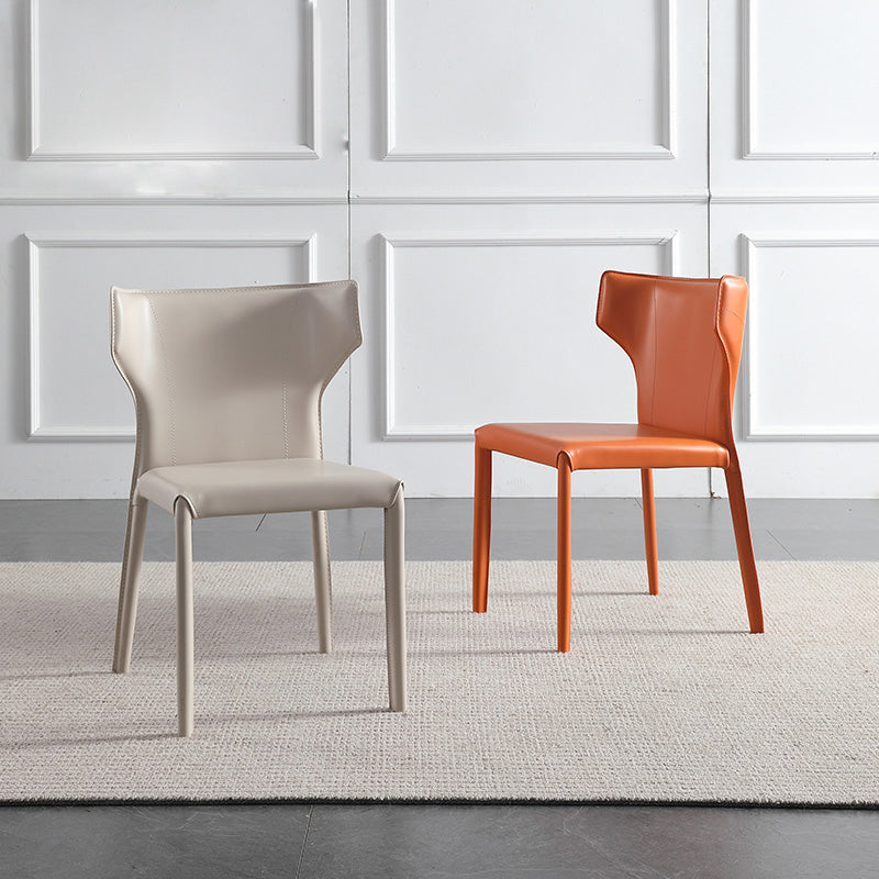 Contemporary Metal Dining Chair Armless Wingback Side Chair for Home Use Clearhalo 'Dining Chairs' 'Dining Tables & Seating' 'dining_chair' 'furn' 'furn_dining_chair' 'Furniture' 'furniture_dining_chair' 'Kitchen & Dining Furniture' 4891133