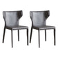 Contemporary Metal Dining Chair Armless Wingback Side Chair for Home Use Dark Gray 2 Piece Set Clearhalo 'Dining Chairs' 'Dining Tables & Seating' 'dining_chair' 'furn' 'furn_dining_chair' 'Furniture' 'furniture_dining_chair' 'Kitchen & Dining Furniture' 4891134